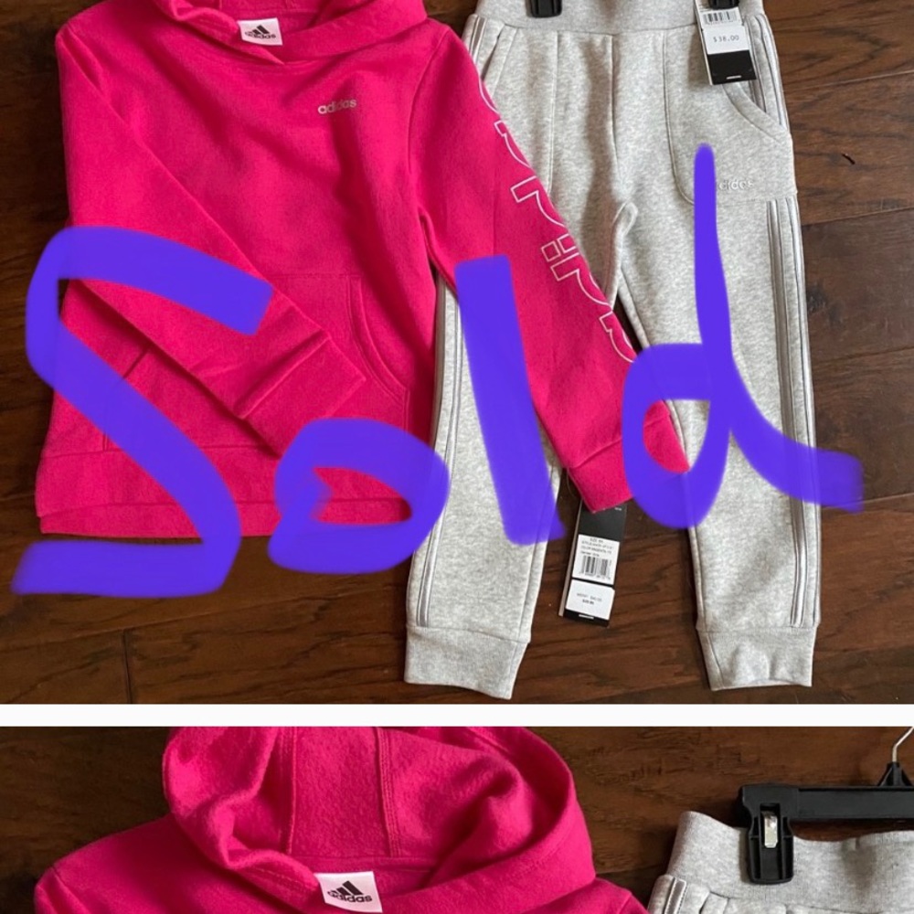 Girl’s Adidas hoodie/jogger set NWT size 6x